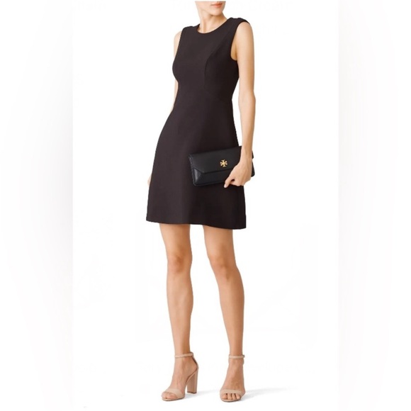 TORY BURCH•black leather Kira envelope clutch bag NWT